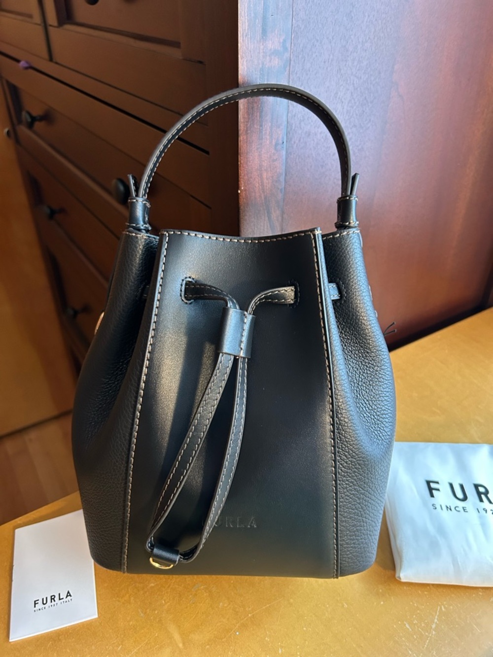 Furla Miastella Leather Bucket Bag